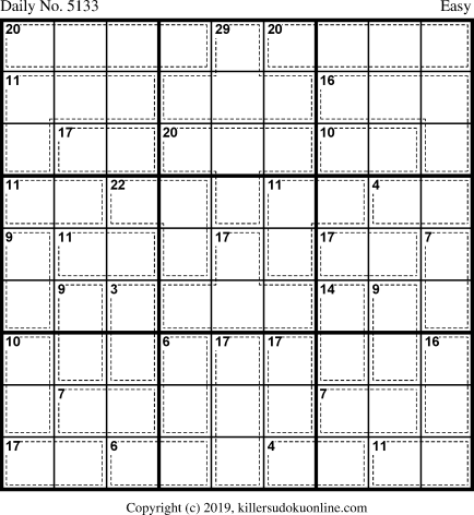 Killer Sudoku for 1/7/2020