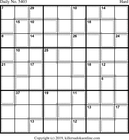 Killer Sudoku for 10/3/2020