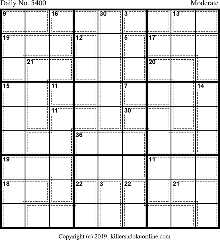 Killer Sudoku for 9/30/2020