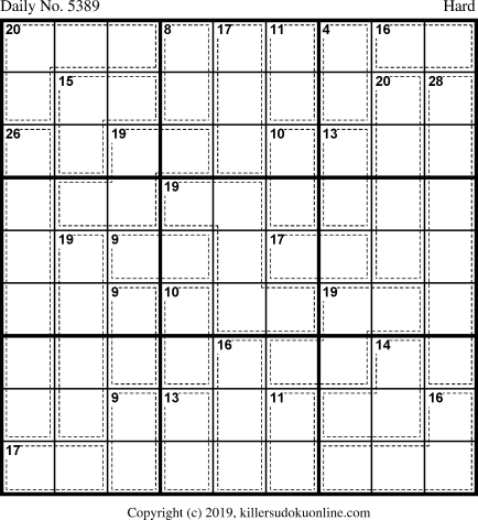 Killer Sudoku for 9/19/2020