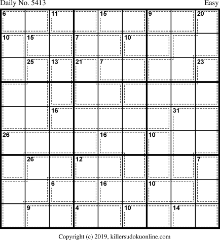 Killer Sudoku for 10/13/2020