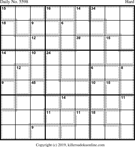 Killer Sudoku for 4/16/2021