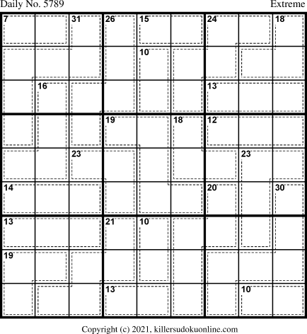 Killer Sudoku for 10/24/2021