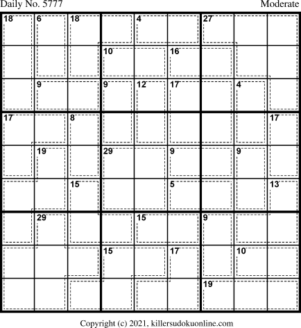Killer Sudoku for 10/12/2021