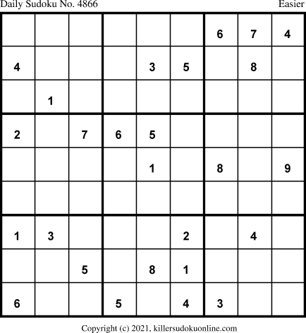Killer Sudoku for 6/29/2021