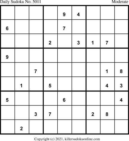 Killer Sudoku for 11/21/2021