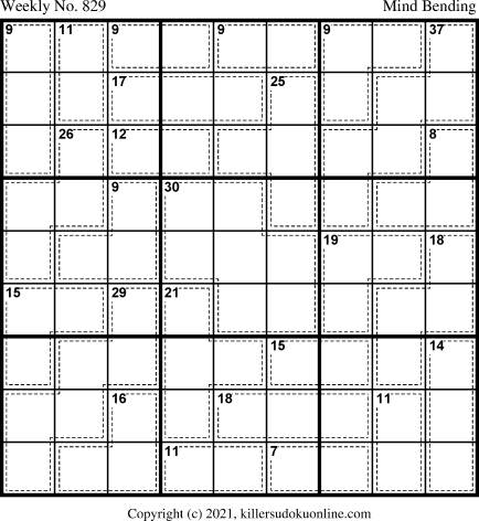 Killer Sudoku for 11/22/2021