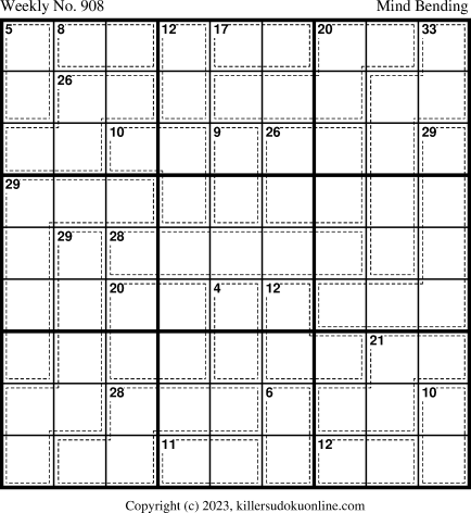 Killer Sudoku for the week starting 5/29/2023