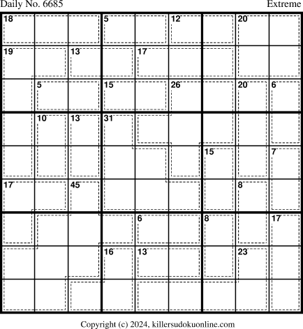 Killer Sudoku for 4/7/2024