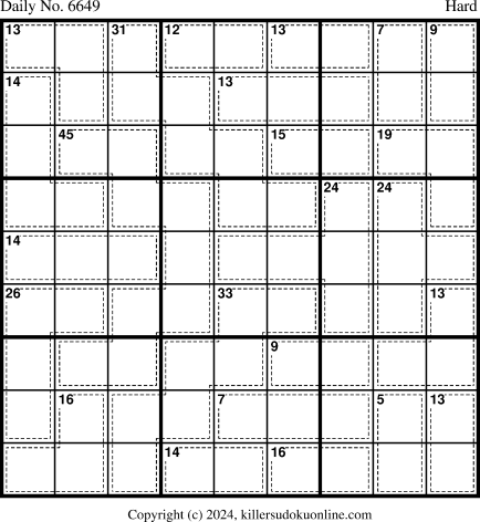 Killer Sudoku for 3/2/2024