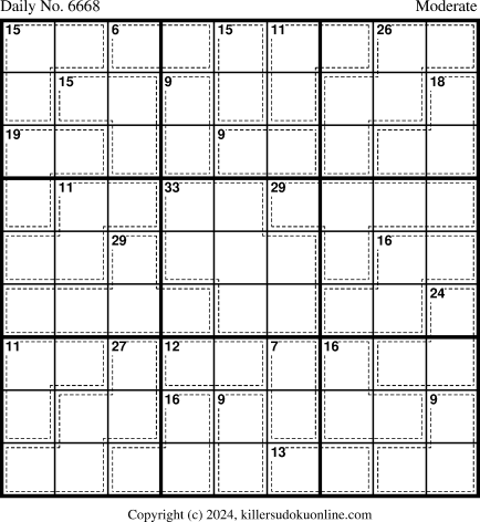 Killer Sudoku for 3/21/2024