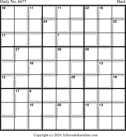 Killer Sudoku for 3/30/2024