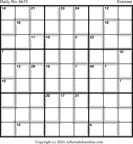 Killer Sudoku for 2/17/2024