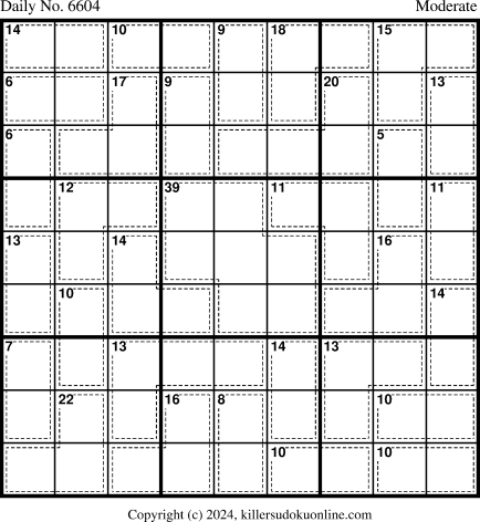 Killer Sudoku for 1/17/2024