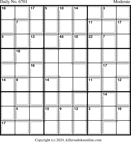 Killer Sudoku for 4/23/2024