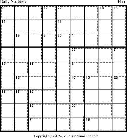 Killer Sudoku for 3/22/2024