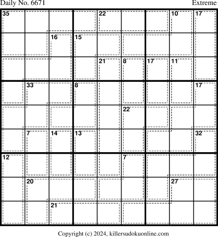 Killer Sudoku for 3/24/2024