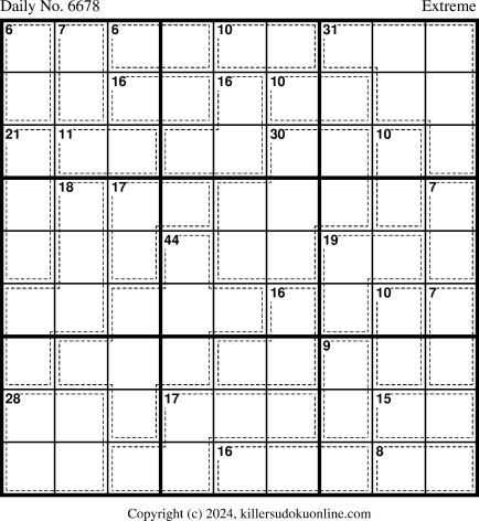 Killer Sudoku for 3/31/2024