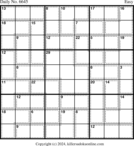 Killer Sudoku for 2/27/2024