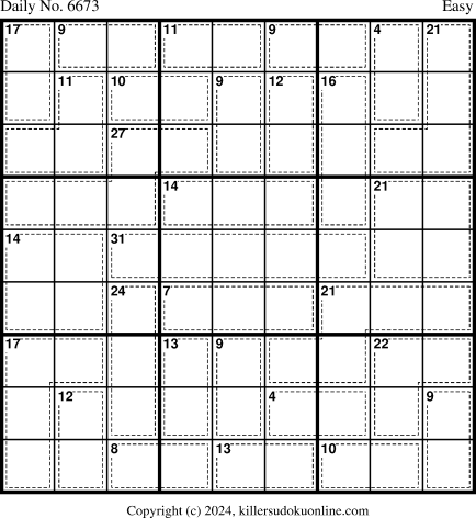 Killer Sudoku for 3/26/2024