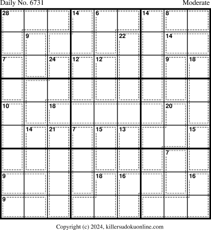 Killer Sudoku for 5/23/2024