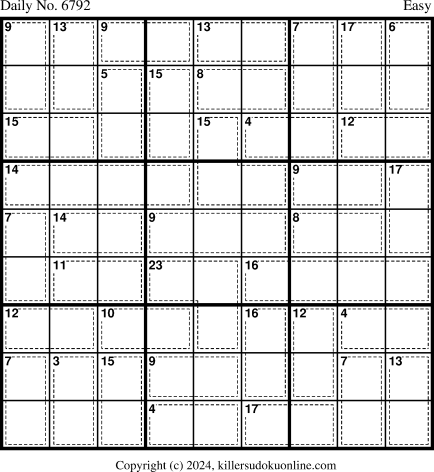 Killer Sudoku for 7/23/2024