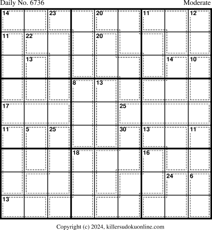 Killer Sudoku for 5/28/2024