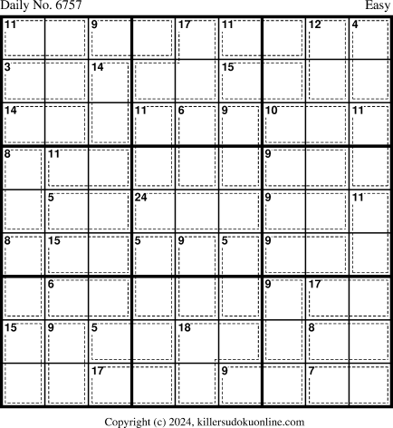 Killer Sudoku for 6/18/2024