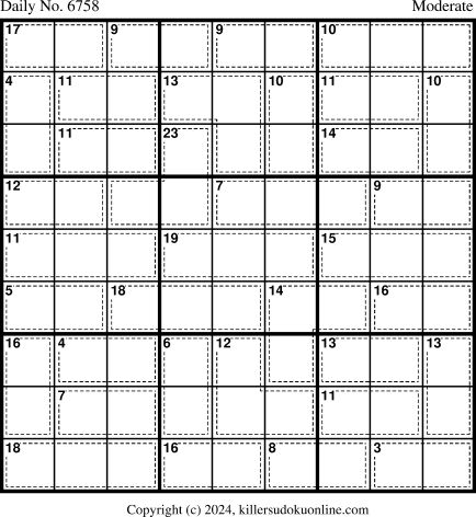 Killer Sudoku for 6/19/2024