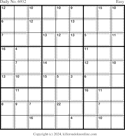 Killer Sudoku for 12/10/2024