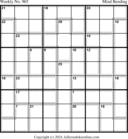 Killer Sudoku for the week starting 7/1/2024