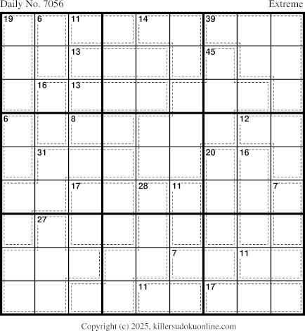 Killer Sudoku for 4/13/2025