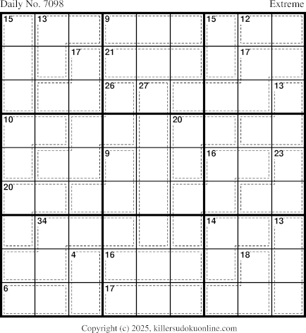 Killer Sudoku for 5/25/2025