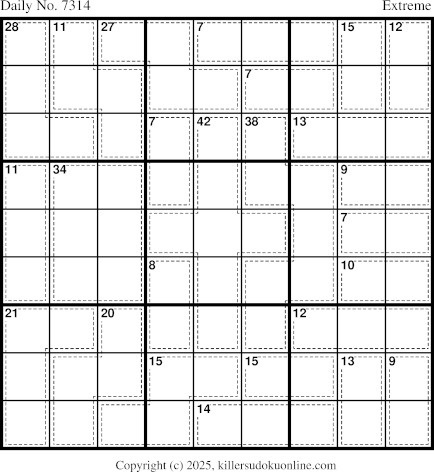 Killer Sudoku for 12/27/2025