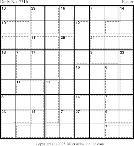 Killer Sudoku for 12/29/2025