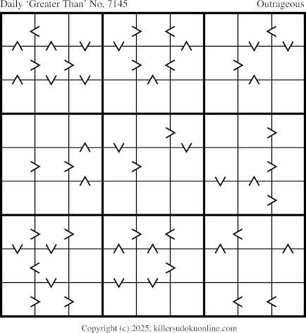 Greater Than Sudoku for  11/5/2025