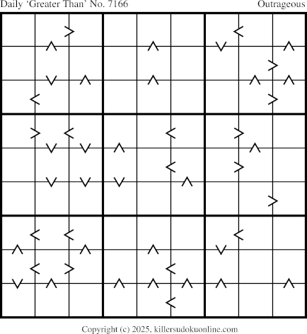 Greater Than Sudoku for  11/26/2025