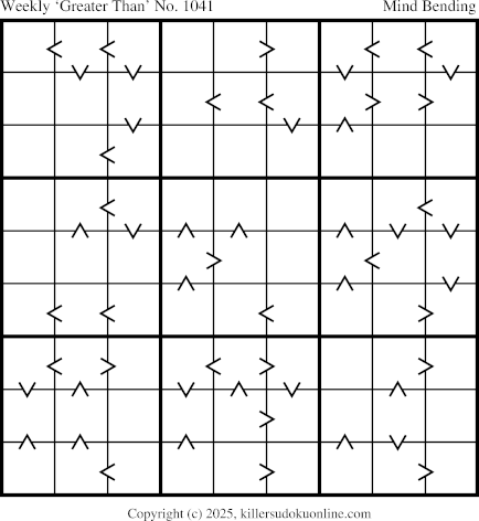 Greater Than Sudoku for the week starting 11/3/2025