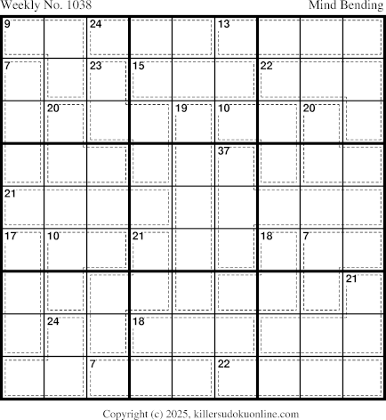 Killer Sudoku for the week starting 11/24/2025