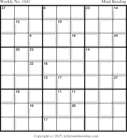 Killer Sudoku for the week starting 12/15/2025