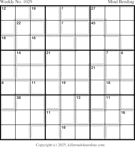 Killer Sudoku for the week starting 9/22/2025