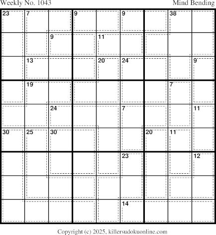 Killer Sudoku for 12/29/2025