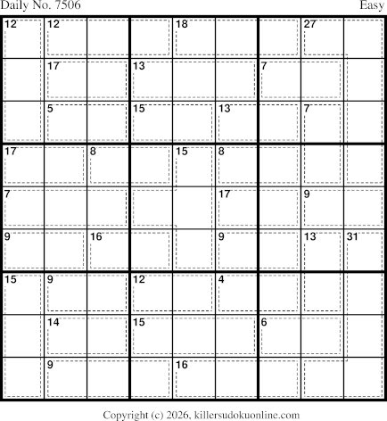 Killer Sudoku for 7/8/2026