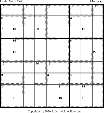 Killer Sudoku for 2/11/2026