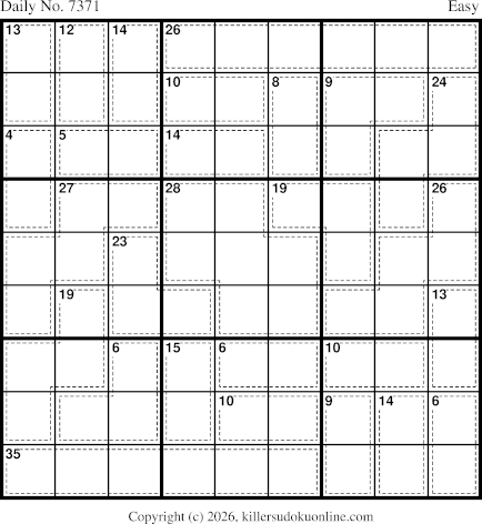 Killer Sudoku for 2/23/2026
