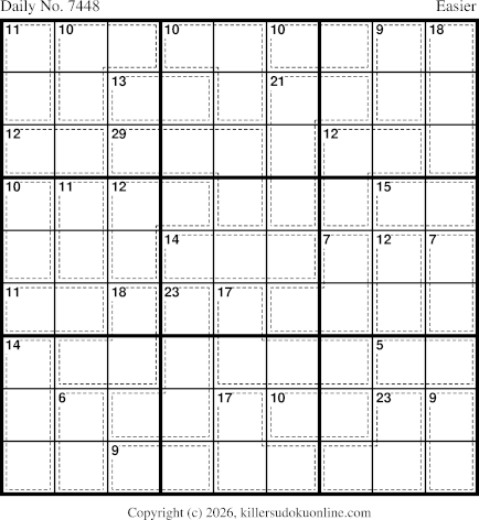 Killer Sudoku for 5/11/2026