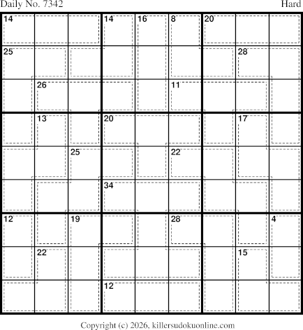 Killer Sudoku for 1/25/2026