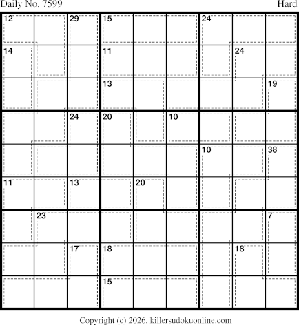 Killer Sudoku for 10/9/2026