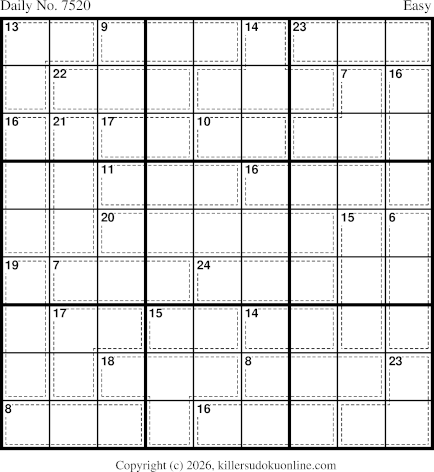 Killer Sudoku for 7/22/2026