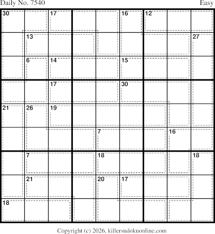 Killer Sudoku for 8/11/2026